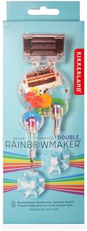 Kikkerland Solar Powered Rainbow Maker – Prism Suncatcher, Fun Home Window De...