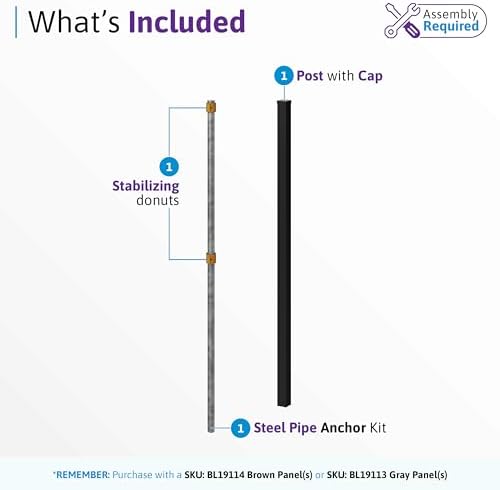 WamBam 6ft Aluminum Post for Composite Fences