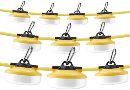 LED Construction String Lights 100FT, 10000 LM, 5000K Daylight LED String Wor...