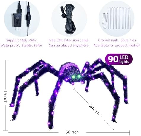 Halloween Decorations Outside Giant Spider - HOYECHI Outdoor Halloween Decor ...
