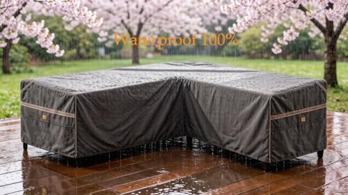 Waterproof 5-Seater Patio V-Shaped Sofa Cover