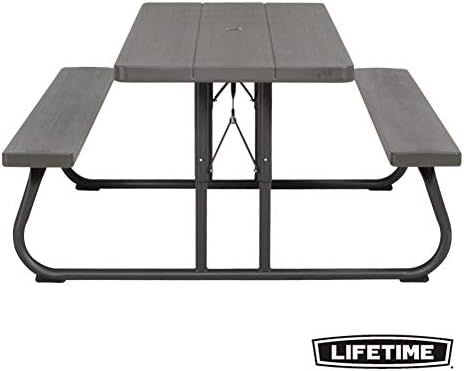 Lifetime 60112 6-Foot Picnic Table, Seats 8, Brown Plastic Top, All-Weather S...