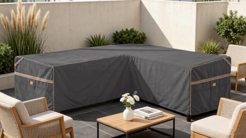 Waterproof 5-Seater Patio V-Shaped Sofa Cover
