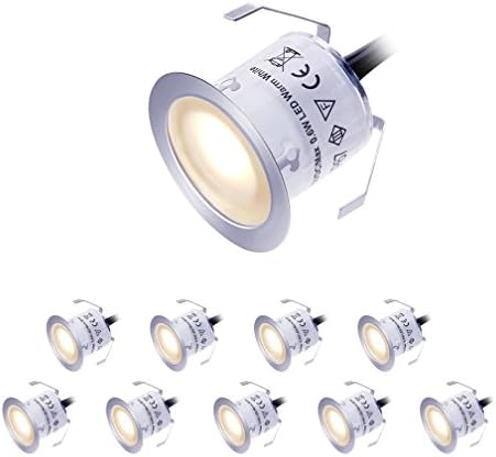 LED Deck Lights Kit 12V Low Voltage Waterproof IP67 Warm White Recessed Deck ...
