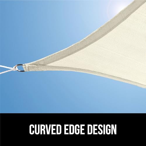 GORILLA GRIP Heavy Duty Sun Shade Sail for Outdoor Patio, 8x12 FT, Ivory