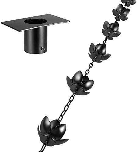 Oak Leaf Rain Chain with Adapter, 8.5ft