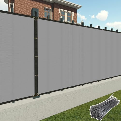 Patio Paradise 4' x 30' Gray Privacy Fence Screen Heavy Duty Fence Co...