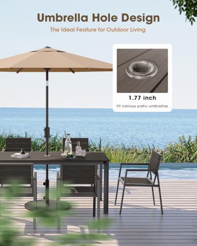 Outdoor Dining Set, Aluminum & HDPS Outdooor Table and Chairs Set