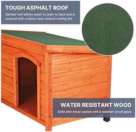 TRIXIE Pet Products Dog Club House, Large,Glazed Pine,40.75x26.75x28.25 Inch ...