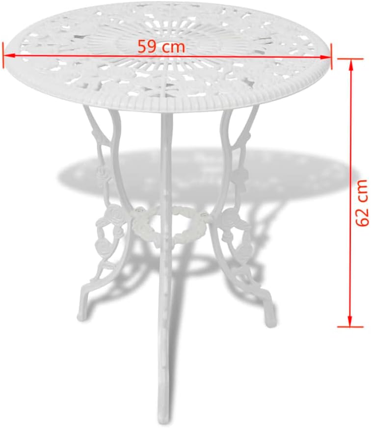 vidaXL Patio Bistro Table and Chair 3 Piece, Garden Table and Chair for Backy...