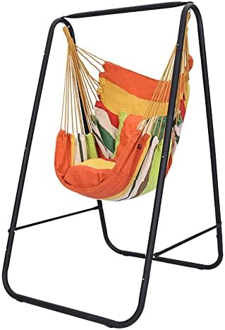 Hammock Chair with Stand,Hammock Chair Stand with Hanging Swing Chair Include...