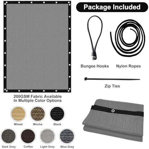 Artpuch 90% Sun Shade Cloth, 8 x 8 FT Pergola Shade Cover Canopy with Grommet...