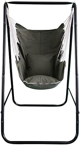 Hammock Chair with Stand,Hammock Chair Stand with Hanging Swing Chair Include...