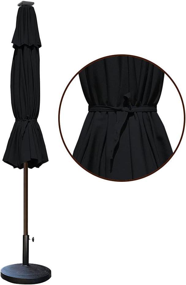 EliteShade USA 10-Year-Non-Fading Solar Market Umbrella with 80 LED Lights Pa...
