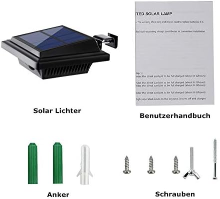 Solar Gutter Lights Outdoor, 40 LEDs Bright Solar Powered led Fence Light Dec...