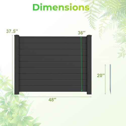 GIANTEX No-Dig Air Conditioner Fence, 3 Panels, 48''W x 36''H...