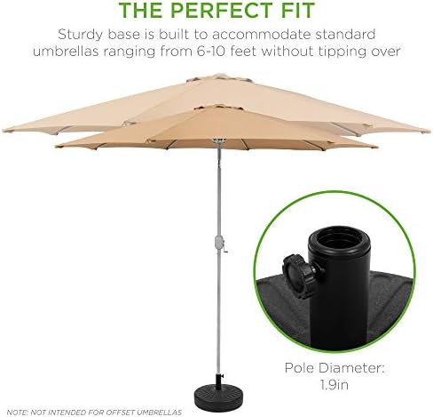 Best Choice Products Fillable Umbrella Base Stand Round Sunburst Plastic Pati...