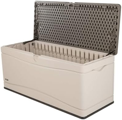 LIFETIME 60012 Extra Large Deck Box, 130 Gallon, Desert Sand/Brown