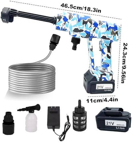 Portable Cordless Blade Blower, 6-in-1 Nozzle Powered by 1220 PSI Battery for...