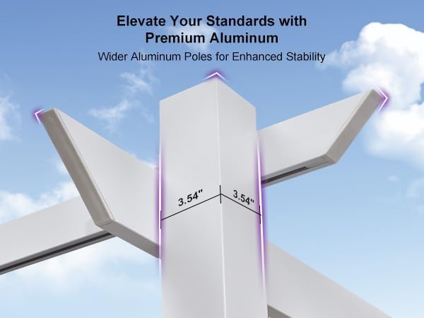 PURPLE LEAF 10' x 13' Outdoor Retractable Pergola with Light Aluminum...