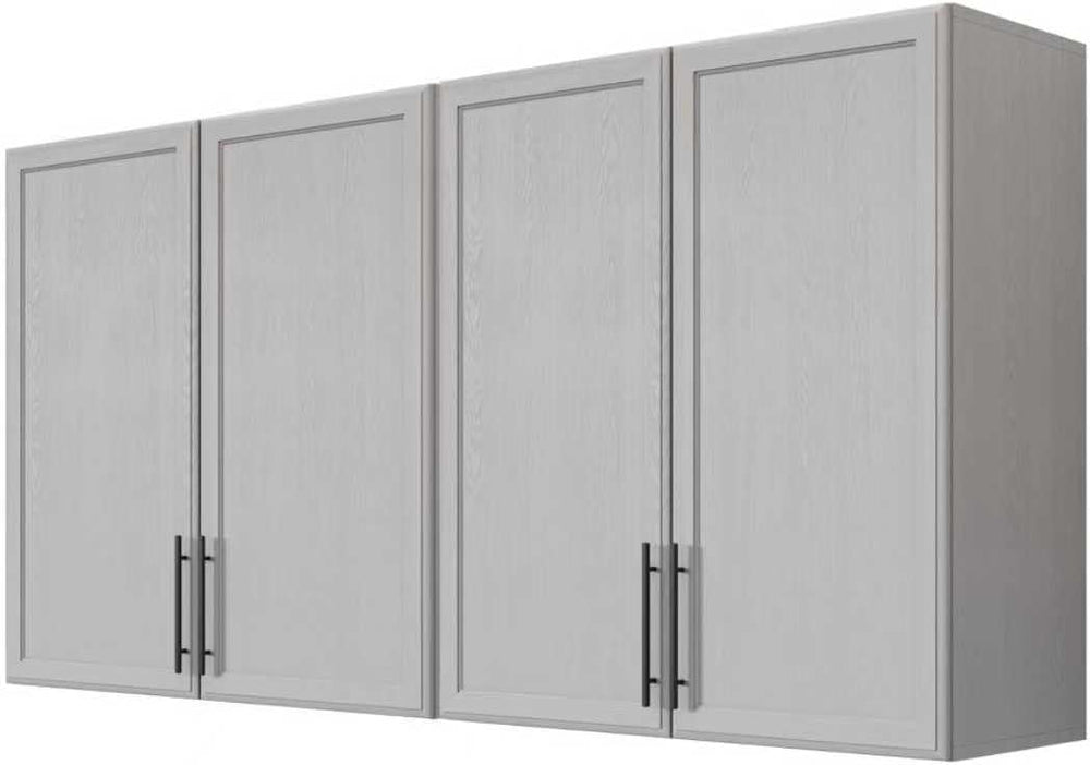 60"W Grey Laundry Room Wall Mounted Cabinets with Adjustable Shelf
