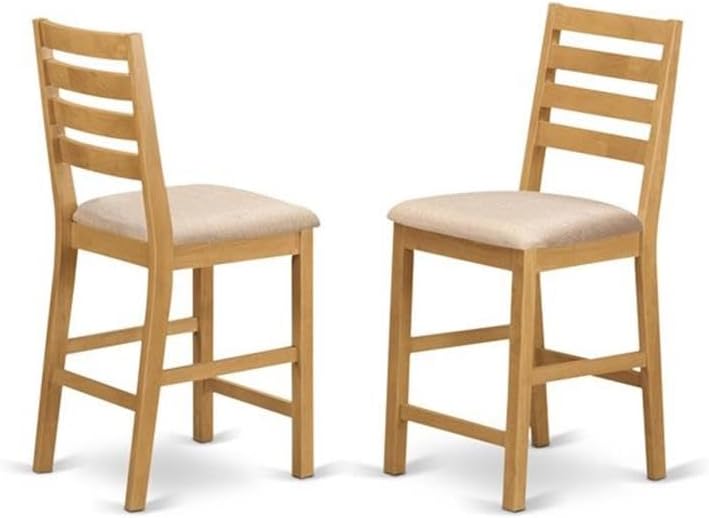 East West Furniture JACF3-OAK-C 3 Piece Kitchen Counter Height Dining Table S...