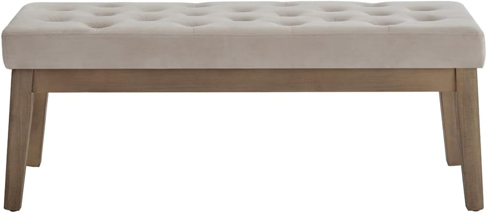 24KF Velvet Upholstered Buttons Tufted Entryway Bench with Solid Wood Leg,Bed...