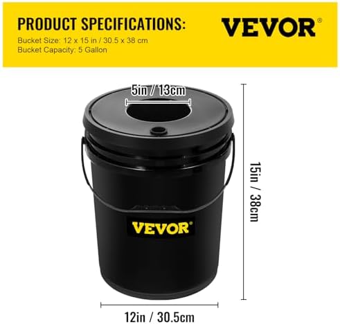 VEVOR 5 Buckets DWC Hydroponic System, 5 Gallon, Deep Culture, Plants Grow Ki...