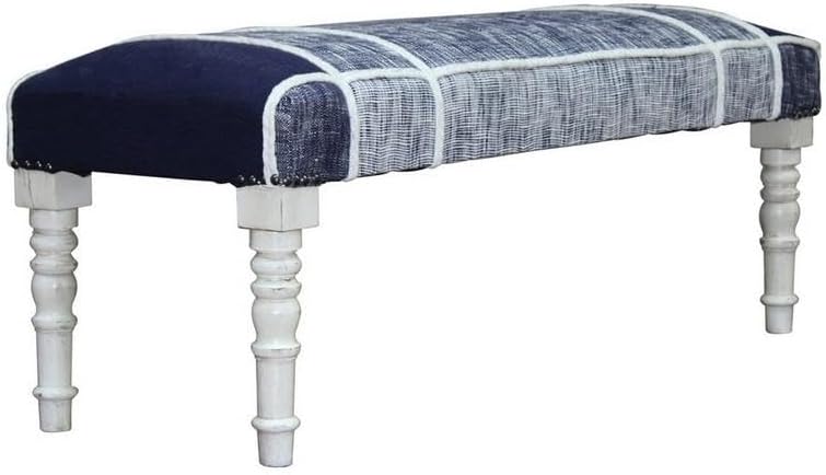 L. R. Resources, Inc. LR Home Navy Upholstered Bench for Bedroom End of Bed |...