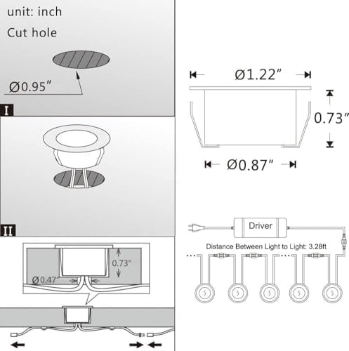 30 Pack 1.22 Inch Smart LED Deck Lights, Low Voltage RGB Outdoor Lighting
