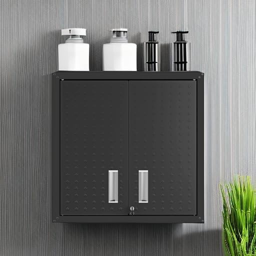 Manhattan Comfort Fortress Floating Garage Storage Cabinet with Adjustable Sh...
