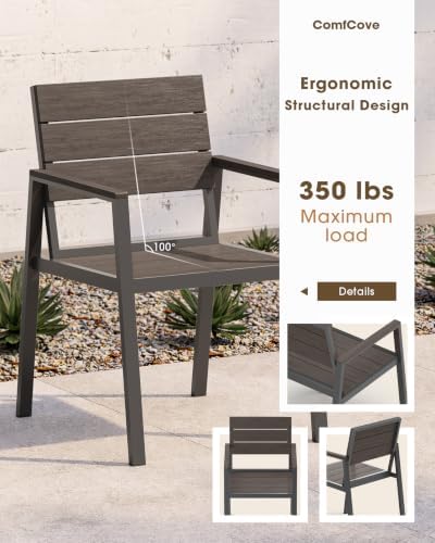 Outdoor Dining Set, Aluminum & HDPS Outdooor Table and Chairs Set