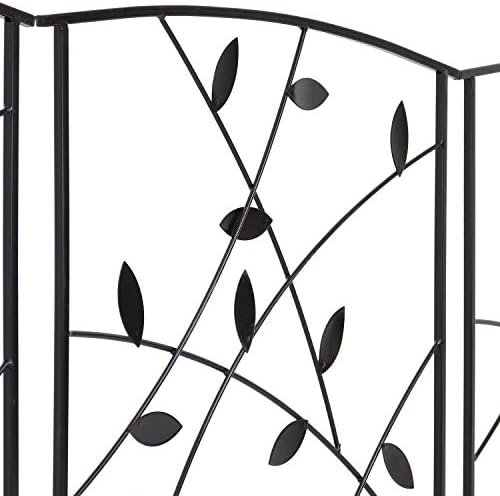 Sunnydaze No Dig Decorative Garden Fence Border, 5 Panels, 10' Total, Black