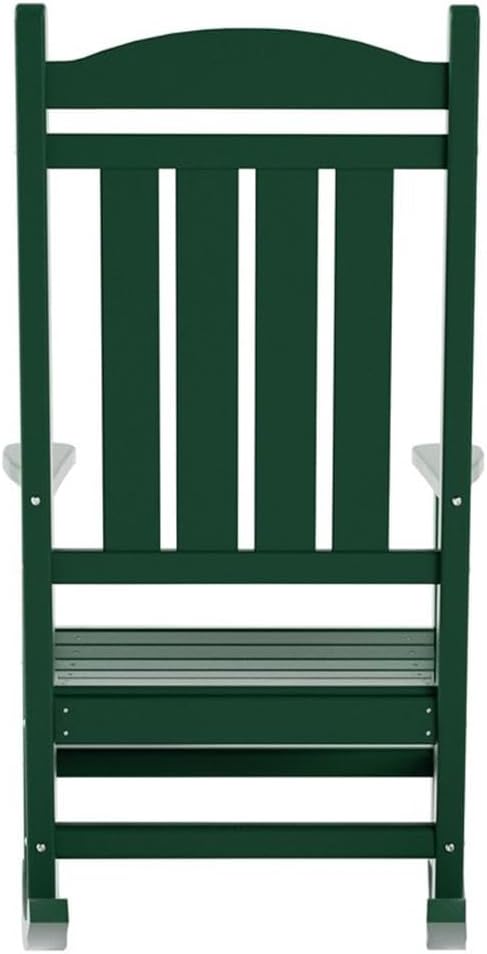 Oversized Outdoor Rocking Chair, High Back Porch Rocker Chair, HDPE All Weath...