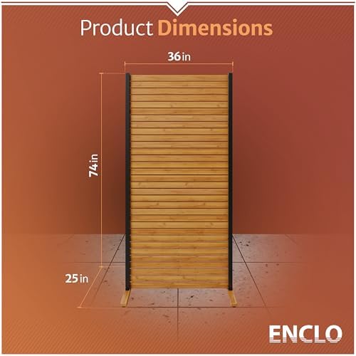 Enclo Easy Assembly Freestanding/Surface Mounted Privacy Screen, Hardwood