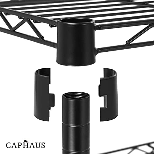 CAPHAUS 4-Tier Commercial Grade Heavy Duty Adjustable Height Wire Shelving w/...