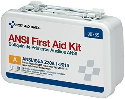 First Aid Only 90755 ANSI A 2015 and OSHA Compliant First Aid Kit, 10-Person ...