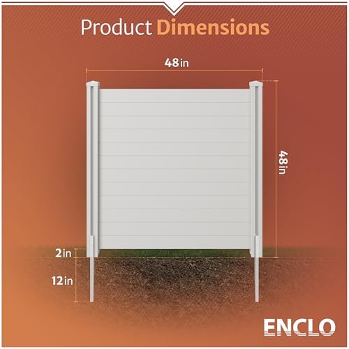 Enclo Premium White Vinyl Privacy Screen, DIY No Dig Kit