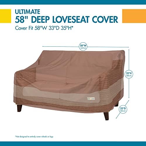 DUCKCOVERS Ultimate Patio Loveseat Couch Cover, 60"W x 35"D x 35&qu...