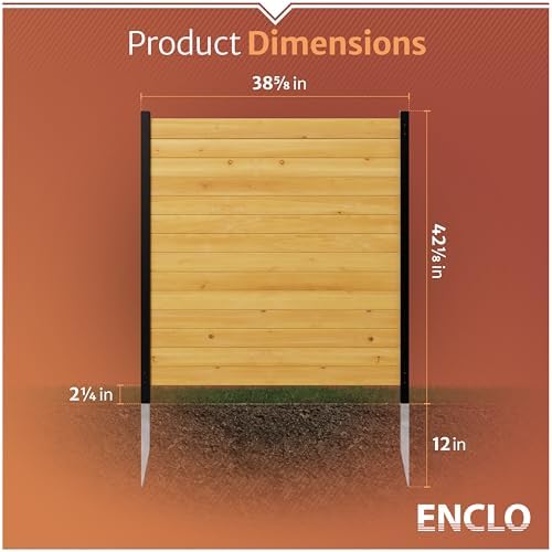 Enclo Richmond Privacy Screen, Cedar Wood, DIY No Dig Screen Kit