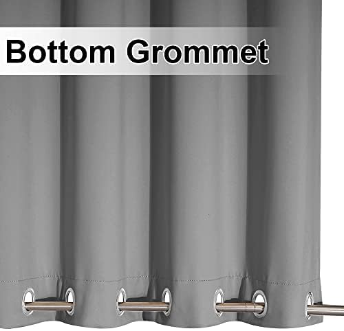 NICETOWN 2 Panels Sliver Grey Blackout Outdoor Curtains for Patio Waterproof ...