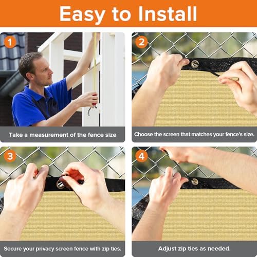 3'X16' Fence Privacy Screen Heavy Duty 170 GSM Windscreen & Dustp...