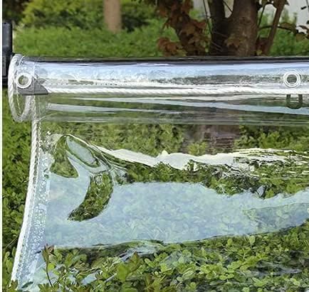 FoundGo Heavy Duty Clear Vinyl Tarp 8x16 ft, PVC Outdoor Curtain, 23 Mil