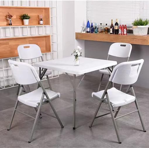 Lakhow 34" Square Folding Card Table, Fold in Half Heavy Duty Portable T...