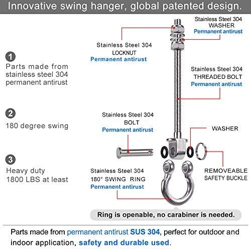 SELEWARE Heavy Duty Swing Hanger, 6 Pack Porch Swing Hardware