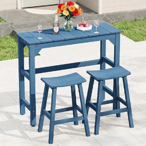 3-Piece Outdoor Bar Set, 42" Bar Height Table & 2 Outdoor Bar Stools