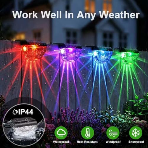 Melunar 16 Pack Solar Deck Lights Outdoor, Solar Step Lights Waterproof for O...