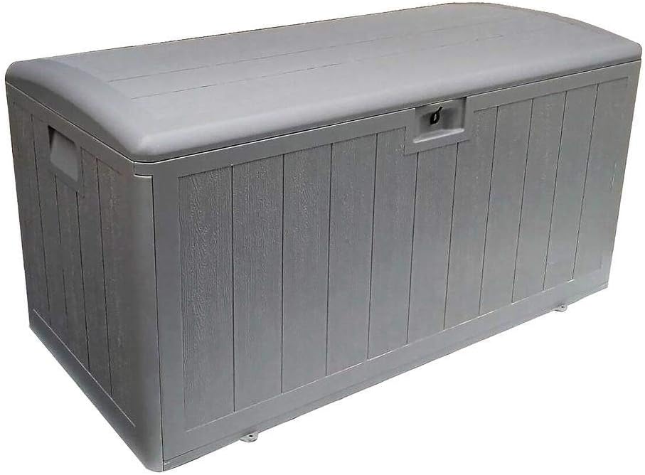 Plastic Development Group Outdoor Deck Box, Soft Close, Gray, 105 Gal