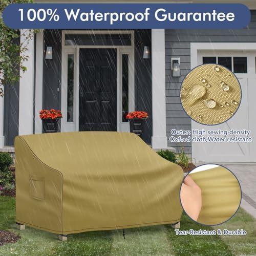 Richwon Patio Loveseat Cover Waterproof, 2-Seater Outdoor loveseat Cover, Pat...