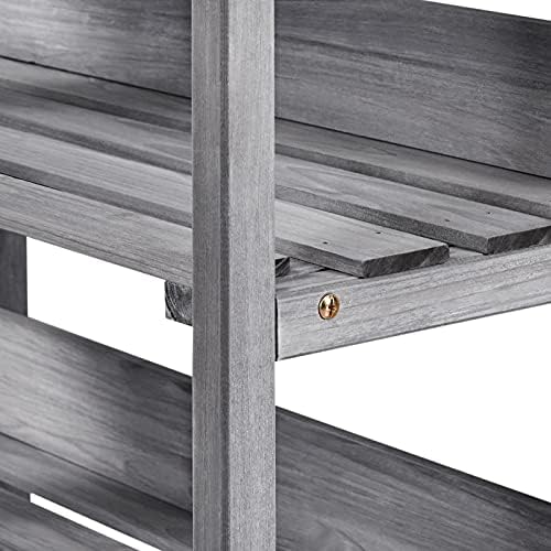 Yaheetech Potting Bench Outdoor Console Table w/3-Tier Storage,Gray